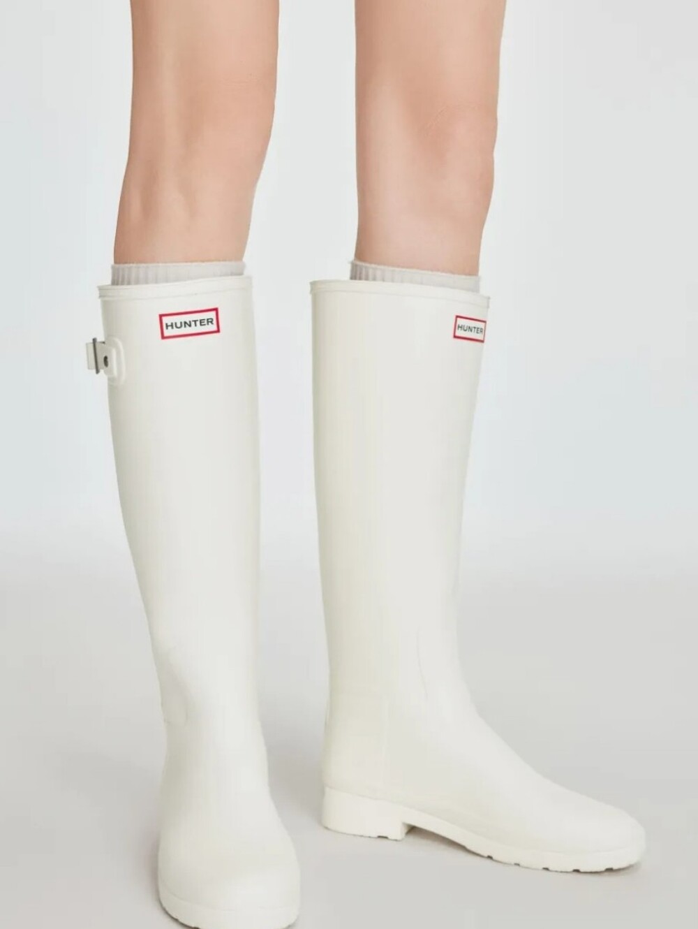 HUNTER Refined Tall Rain Boots Shaded White Sage US 6 EU 37 Waterproof